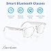 Smart Glasses - Bluetooth Glasses for Men & Women, Touch Control, Outdoor UV Protection and Voice Control, Hands-Free Calls (Clear Lens)