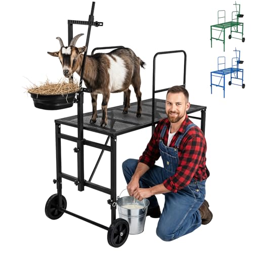 Goatzy Goat Stand with Adjustable Headpiece & Legs, Goat Milking