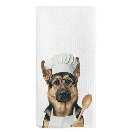 nvucamd Funny German Shepherd Kitchen Towels, German Shepherd Gifts for