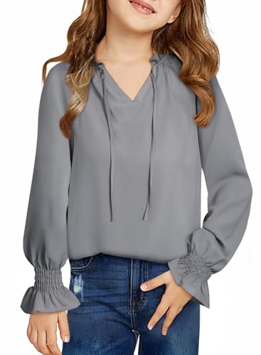 Image of DOKOTOO KIDS Girls Dress Shirt Long Sleeve Blouse Fall Tops Size 7-15 Years