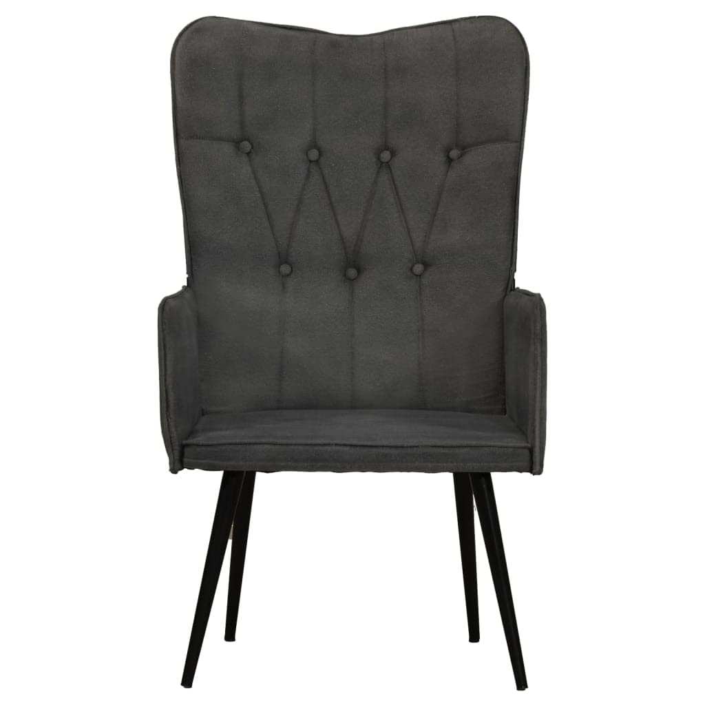 Lesesessel Armlehnensessel Loungesitz Fernsehsessel Ohrensessel Schwarz Canvas für Büro Schlafzimmer Leseecken