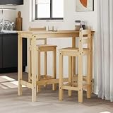 HengCaDa Barstühle 2 STK aus massivem Kiefernholz mit Honigwachs-Finish, 37x38,5x107 cm, bis 110 kg Tragkraft, platzsparend, vielseitig für Esszimmer, Küche und Wohnzimmer