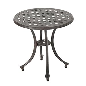 Christopher Knight Home Lola Outdoor 19″ Cast Aluminum Side Table, Bronze Finished