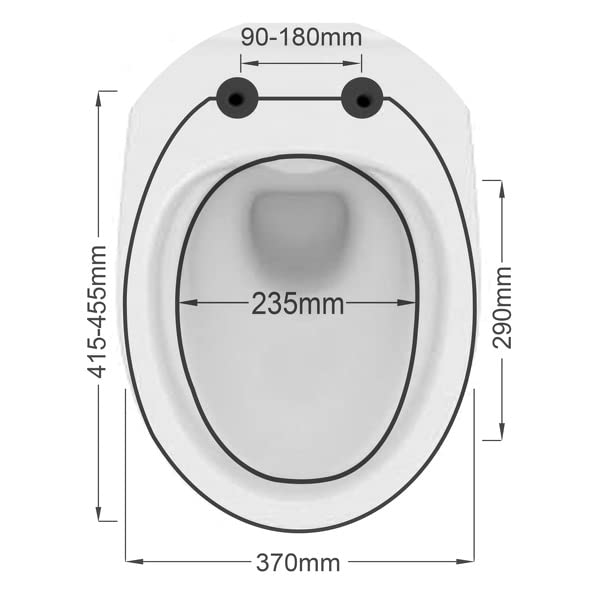 spirella Oval Toilet Lid with Quick Release Function and Soft Close Mechanism Antibacterial Toilet Seat Made of Thermoplastic and Rustproof Stainless Steel Removable White - Image 3