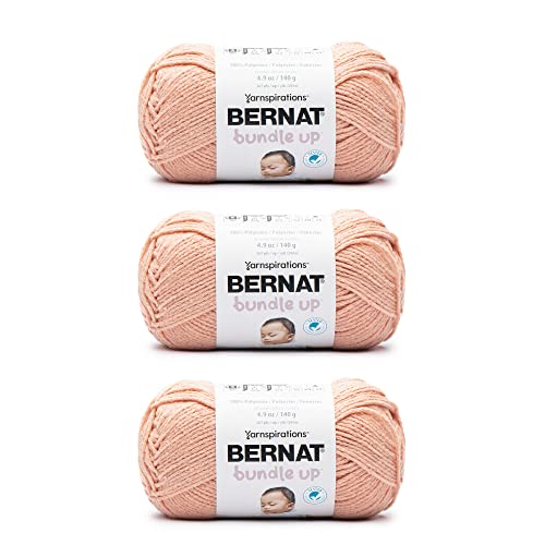 Image of Bernat Bundle Up Apricot Yarn - 3 Pack of 141g /5oz - Polyester - 4 Medium (Worsted) - 267 Yards - Knitting, Crocheting & Crafts