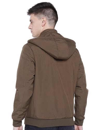 Image of Qube By Fort Collins Men's Polyester Standard Length Regular Fit Lightweight Winter Jacket - Stylish & Comfortable for Casual and Outdoor Wear