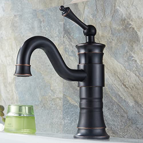 Robinet de salle de bain vintage noir mitigeur eau chaude froide haute précision