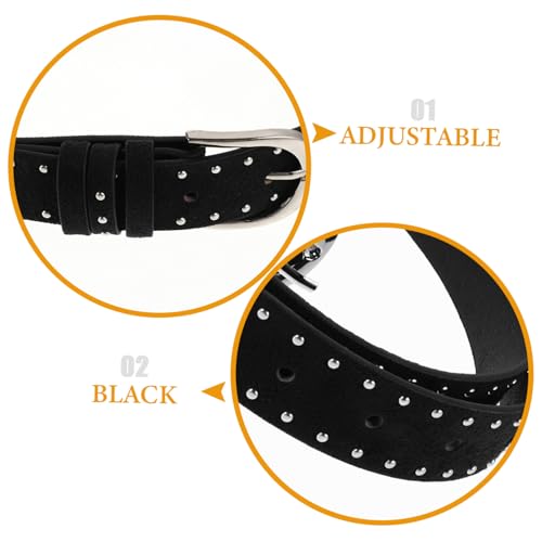 Fashionable Women's Suede Belt Vintage Western Style Thin Buckle Belt for Cosplay3
