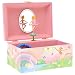 Jewelkeeper Girl's Musical Jewelry Storage Box with Spinning Ballerina, Rainbow and Gold Foil Design, Swan Lake Tune