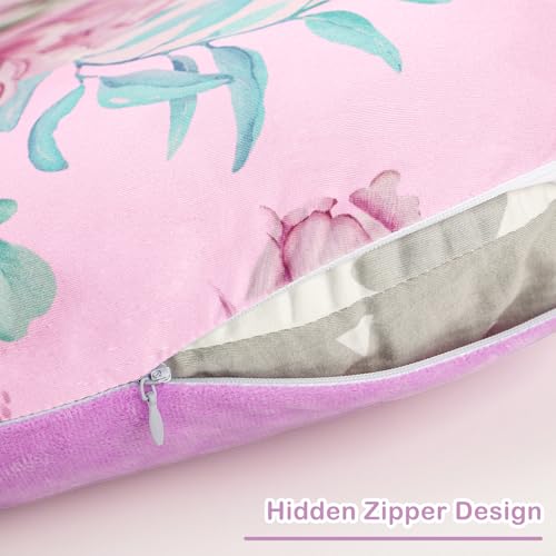 Image of DILIMI Newborn Lounger Cover, Soft Comfortable Baby Lounger Cover, 1 Pack Reversible Removable Slipover for Infant Lounger Pillow, Purple Floral (Lounger not Included)