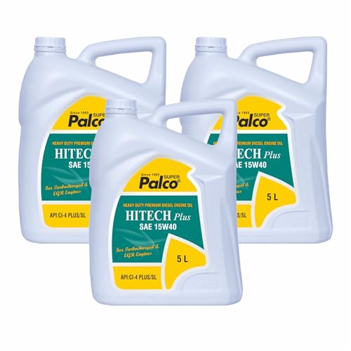 Image of PALCO Hitech Plus 15W40 Diesel Engine Oil 5 Litre (Pack of 3) for Heavy Duty Cars, Commercial Vehicles & Turbocharged Diesel Engines, EGR Compatible