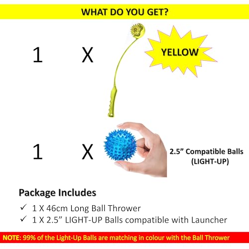 Petopedia 1 x LIGHT UP Dog Ball Thrower Dog Ball Launcher (46 cm) Long