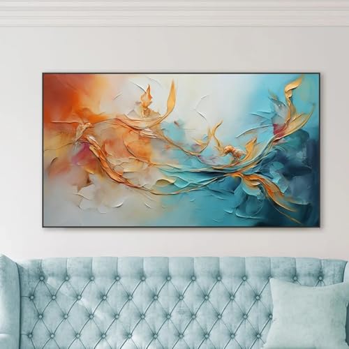 Peinture à l'huile colorée sur toile 70x140 cm pour habiller un grand mur vide