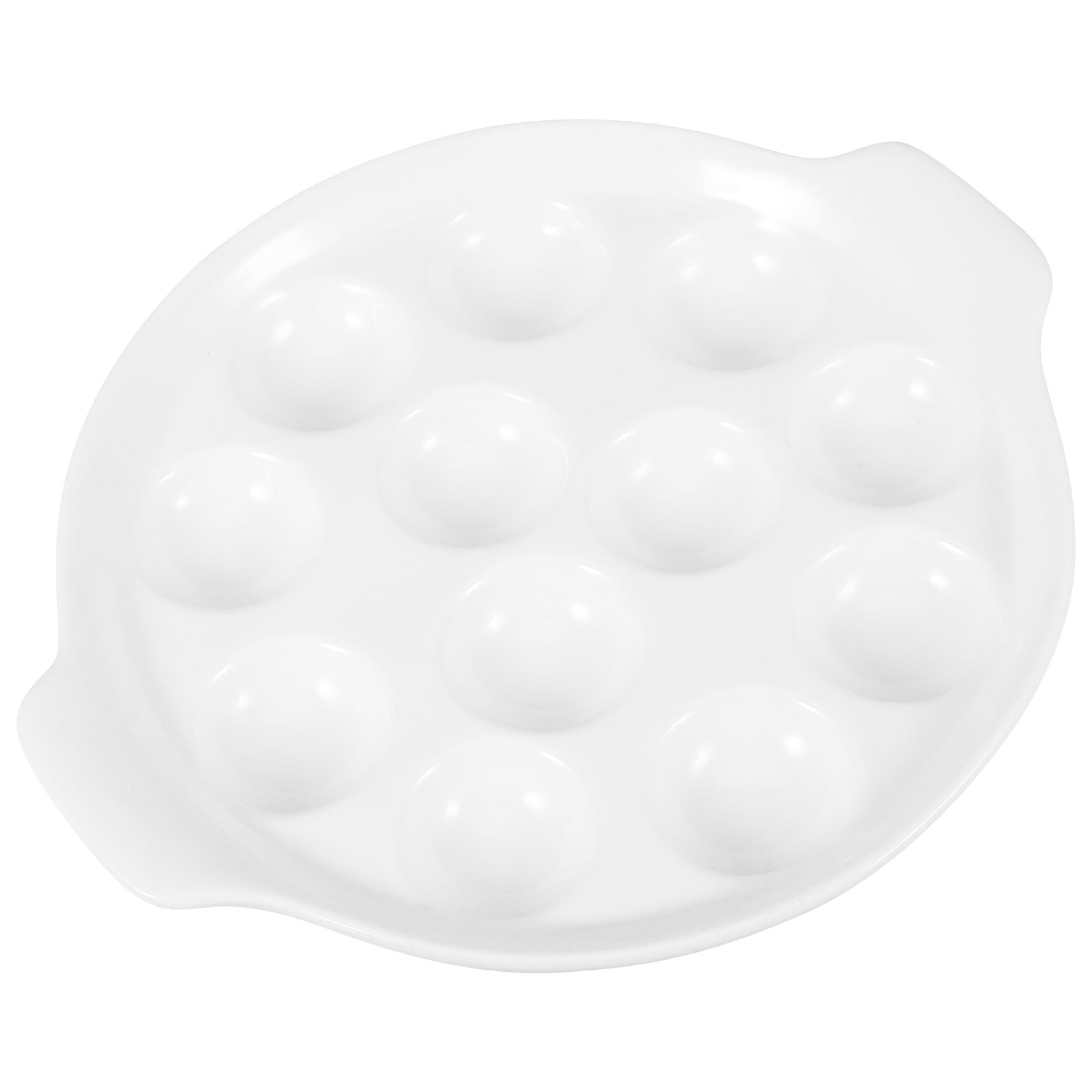 SHINEOFI Plats à Escargots 12 Trous en Céramique Lisse Compartiments Spécifiques pour Cuisson Four et Barbecue