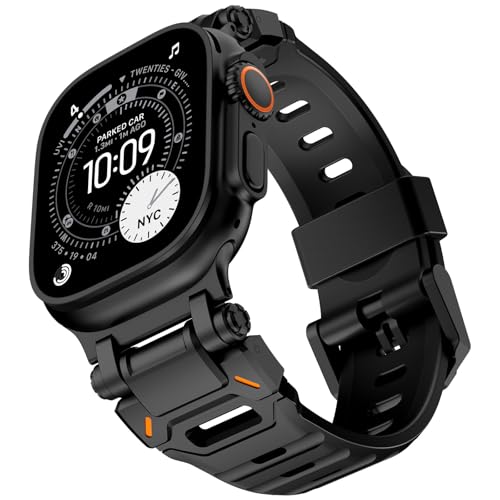 Image of KADES Rugged TPU Sport Band for Apple Watch Ultra 3 /2 /1 49mm, Metal Connectors for Apple Watch Series 11 /10 /SE3 46mm Series 9 /8 /SE2 /7 /6 /SE /5 /4 /3 /2 /1 45mm /44mm /42mm