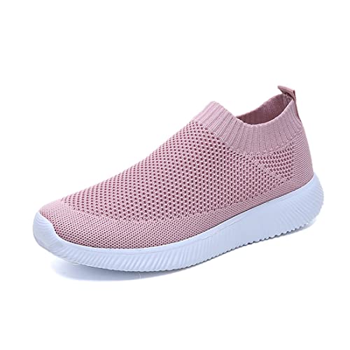 DEBAIJIA Zapatos Deportivas Mujer Trabajo Zapatillas Mesh Adulto Sneakers Ligero Transpirable Correr Gimnasio 37 EU B - Rosa