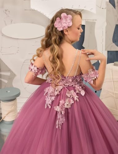 Lace Applique Flower Girl Dresses for Wedding Off Shoulder Pageant Ball Gown Dress for Girls Prom Gowns3