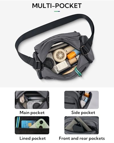 WATERFLY Multiple Pockets Crossbody Bags: 6L Large Nylon Purses 2025 - Travel Shoulder Cross Body Purse for Women Men3
