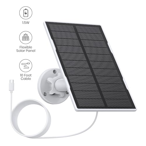 AOSU Solar Panel for Security Cameras - WirelessCam Pro/Max System - Reliable Power Supply for Outdoor Surveillance
| A