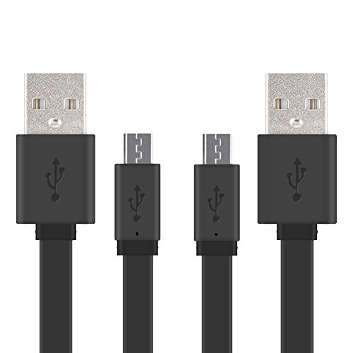 Donkiwins Micro USB to USB(2.0) Flat Cable 3Feet (2pack), Super Durable A Male to Micro B Charge and Sync Cord for Samsung Galaxy S7 Cable/Android/Samsung/MP3/Camera and More Devices