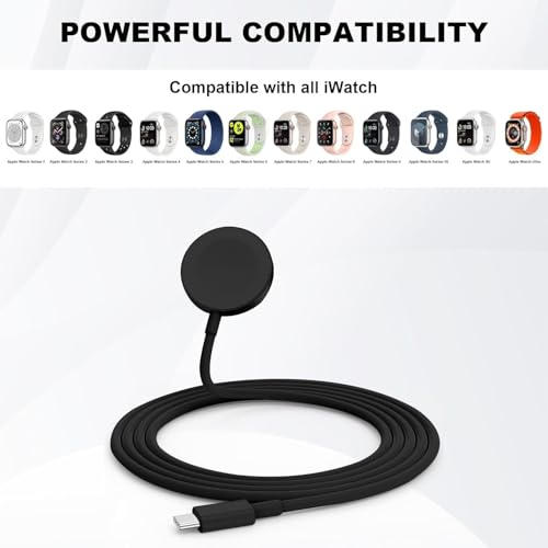 Image of USB C Apple Watch Charger,[MFi Certified] iPhone Fast Magnetic iWatch Charger 6ft USB C Charging Cable Cord Long and Type C Wall Charger Block for Apple Watch Series 11 /10 /9 /Ultra /8 /7 /SE /SE2 /6 /5 /4 /3 /2