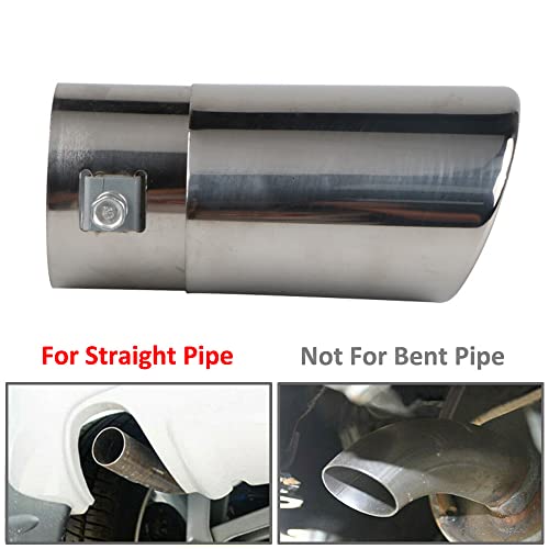 ETOPARS 63mm Auspuffblende Auto Universell Auspuff Schalldämpfer Endrohr Edelstahl Auspuffrohr Endschalldämpfer Auspuffendrohr Einzelne Auslass Gerade Silber