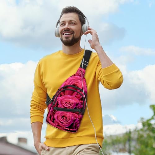 Mochila cruzada versátil con estampado de cisne blanco y flores 3