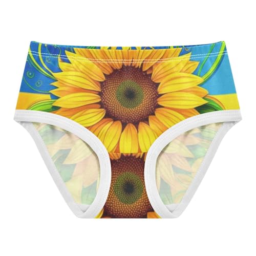 Toddler Girls Underwear 2t Cotton Panties for Girl Personalized Undies Kids Briefs Sunflower Yellow Blue