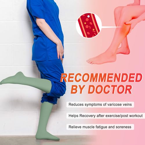 Image of Iseasoo 4 Pairs Compression Socks for Women Circulation-Best Support for Nurses,Running,Athletic,Travel