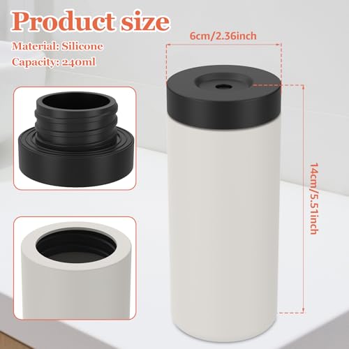 Image of Silicone Dish Soap Dispenser, Reusable Soap Dispenser, Easy to Fill to Use Dish Soap Squeeze Bottle, 240ml Dishwashing Liquid Dispenser Portable Hand Soap Bottle for Kitchen Sink (Grey)