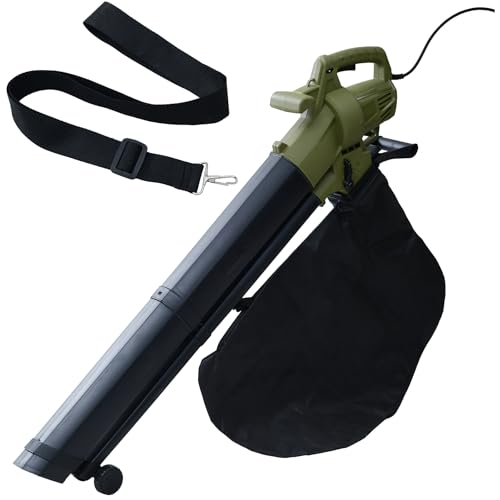 山善(YAMAZEN) ブロワバキューム ダストバッグ付 コード式 電源式 10m延長コード付 容量45L 一台二役 ワンタッチ切替 集塵 剪定 落ち葉 家庭用 庭掃除 BV-1050S