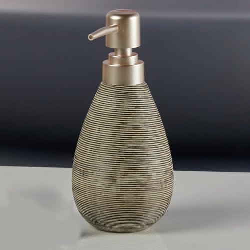 Image of SaSaSa Ceramic Soap Dispenser with Stylish Refillable Pump Bottle for Bathroom Handwash & Kitchen Wash Basin, Perfect for Hand Soap, Lotion and Shampoo, Grey, (Set of 1) (11326)