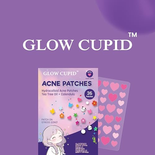 Image of Hydrocolloid Acne Pimple Patch with Tea Tree Oil & Calendula | Fast Healing | Absorbs Pus & Oil | Waterproof & Skin-Friendly Pimple Patches | Pink Heart Shape - 36 Patches.