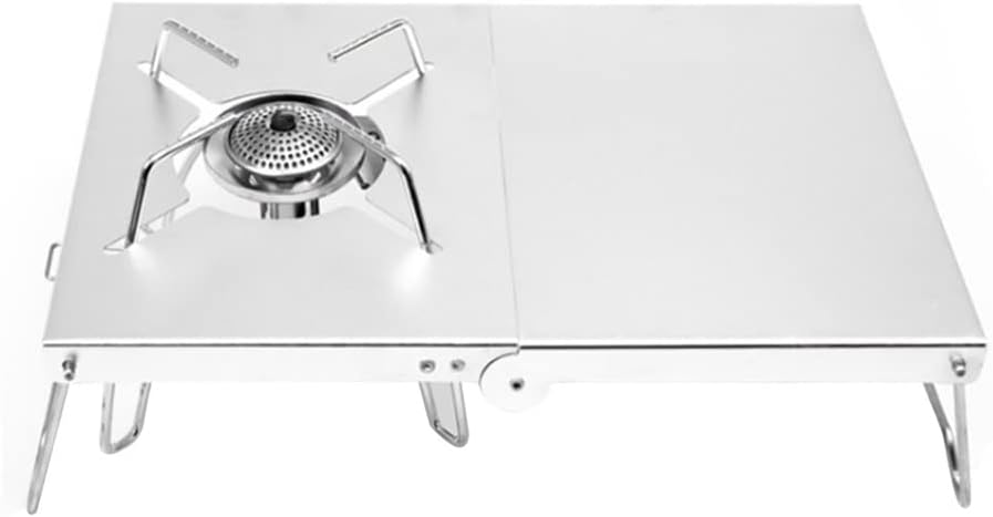 Mini Camping Table Heat Shield Gas Stove Stand Foldable Camping Stove Table for Burners(white-Fruit peach5)
