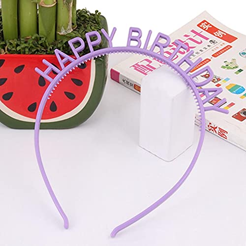 Balloonistics Purple Happy Birthday Plastic Girls Hair Hoop Party Headwear Hairband with Teeth Pack of 1