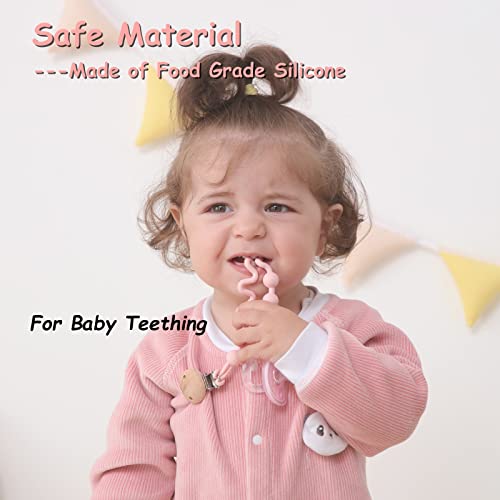 Seposeve Silicone Pacifier Clip With Adjustable Spring, 2 Pack Pacifier Holder Clips For Baby Boys And Girls, Soft Flexible Pacifier Leashes With 3 Textures, One-Piece Design, 2 Pink #TOP4