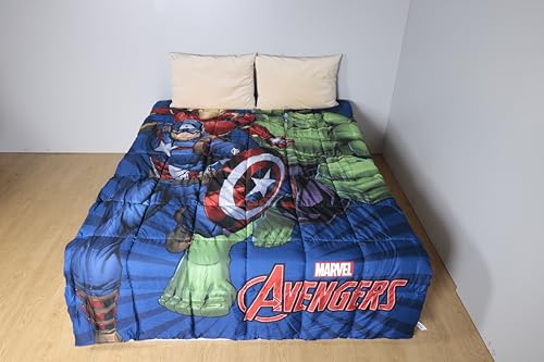 Marvel Avengers Edredón Nórdico, Trapunta invernale, 160 x 250 cm, Diseño de Superhéroes