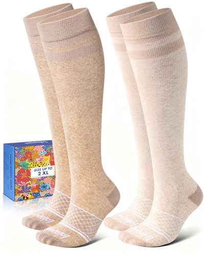 Lalapapa 20-30mmHg Cotton Compression Socks