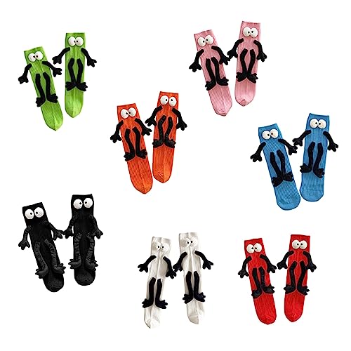 Karwuiio Boys Girls Funny Magnet Socks Holding Hands Soft Mid-Tube Socks for Toddlers and Kids3