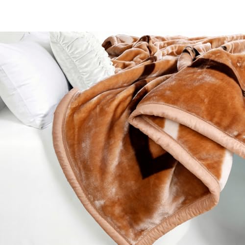 Image of ABRAZO Reversible Mink Blanket for Winter & AC | Double Bed 220x240 cm Soft & Warm Blanket /Dohar /Quilt /Comforter | All Season Use | (Ambrose Beige)
