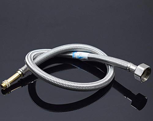 Preisvergleich Produktbild Edelstahlwellschlauch, Waschbecken, Aufsatzbecken, Schüssel, spitz zulaufendes Einzelrohr, Wasserhahn, Warm- und Kaltwasserzulaufschlauch@50CM