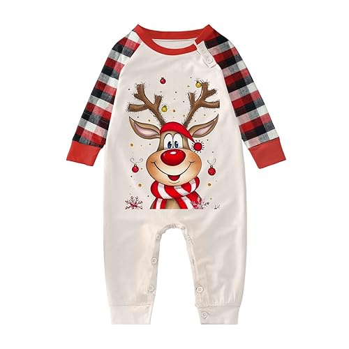 2026 Christmas Matching Sets for Family, Elk Reindeer Xmas Tree Funny Holiday Pjs Set, Long Sleeve Christmas Loungewear4
