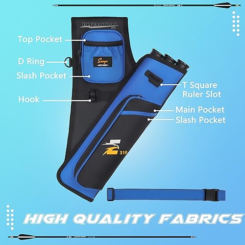 image for SUNYA Archery Hip Quiver for Arrows. Includes 3 Tubes Arrow Holder, Ac