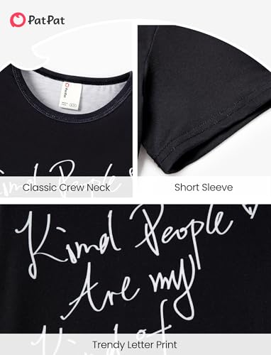 Image of PATPAT Girls Crewneck Short Sleeve Graphic Tees Animal Print Shirts Cute Summer Outfits 5-12 Years