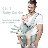 6 in 1 Baby Carrier/ Babytrage/ Bauchtrage/ Rückentrage Neugeborene 360 for All Seasons- 6 Position, Einfaches Stillen, Keine Säuglingseinlage Erforderlich, Anpassung an Wachsende Babys