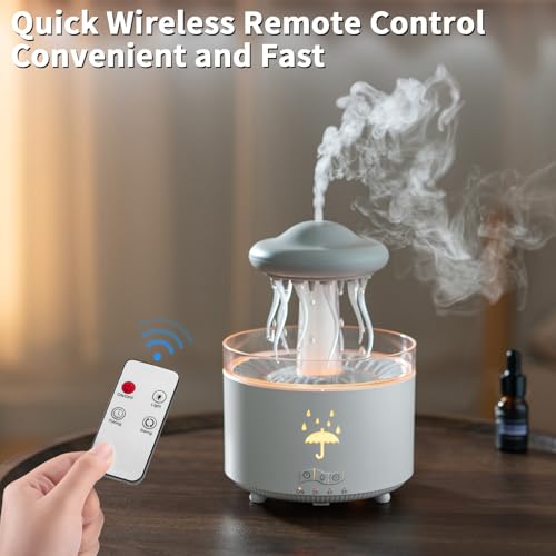 Humidificateur diffuseur d'arôme 300ML avec télécommande et effet pluie