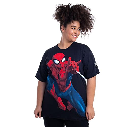 Camiseta Spider Man, Piticas, Adulto e Infantil Unissex, Preto, 12