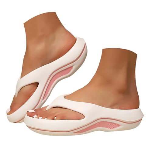Pillow Flip Flops with Arch Support for Women Orthopedic Sandals Walking Platform Soft Beach Shoes Non-slip Comfortable Lightweight Slippers Indoor and Outdoor