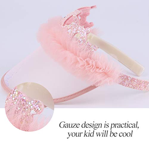 KESYOO Rosa Viseira de Sol Chapéu Cap Esporte Ao Ar Livre Chapéu de Proteção Uv Com Coroa Praia Chap