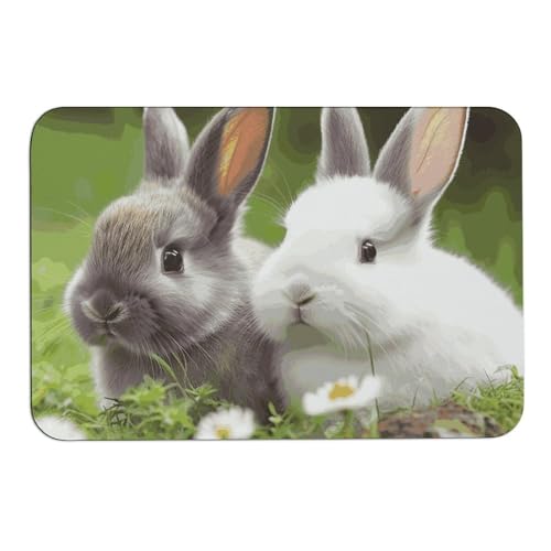 Tapis absorbant lapins mignons 60x40 cm pour entrée